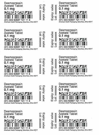 0.1 mg Desmopressin Acetate Tablet Blister - 0.1 mg Blister